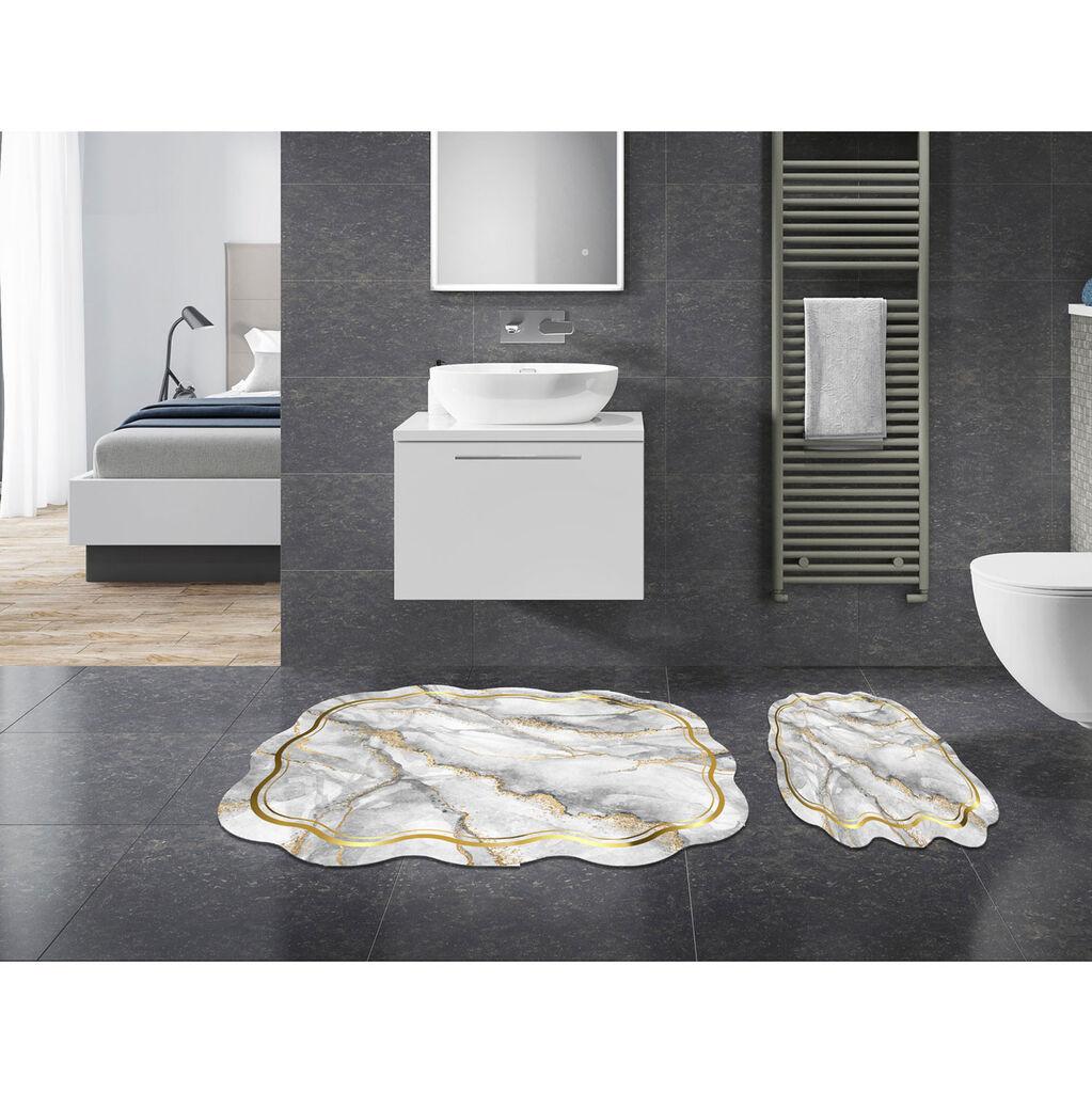 L'essentiel Maison Set od 2 kupaonska tepiha siva