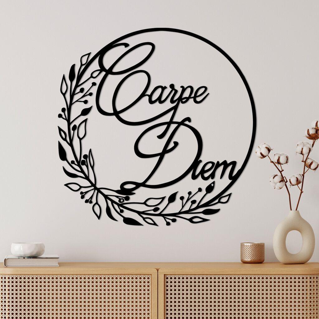 Wallity Zidna dekoracija Carpe Diem 1, 56x56 cm, 1.5 mm, Crna