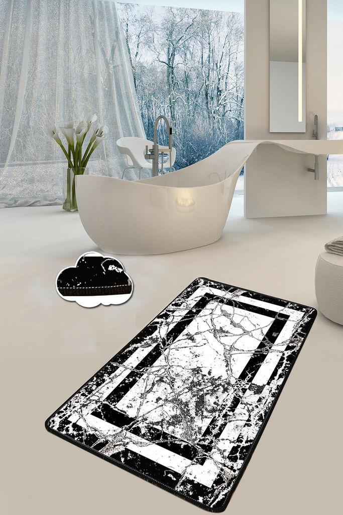 L'essentiel Maison tepih za kupatilo 80x100cm crno-bijeli