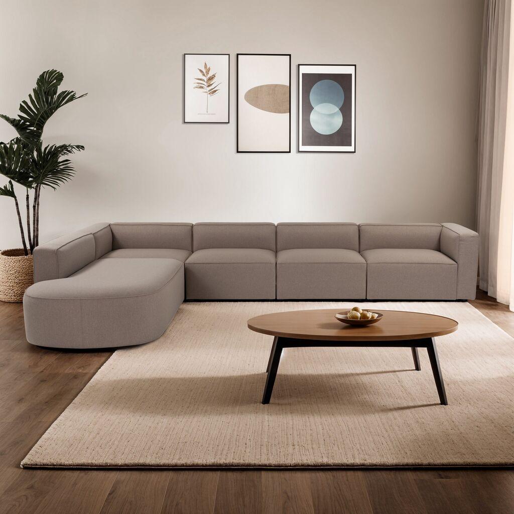 Atelier del Sofa Kutni set Mora X-Oval-L1-O1-O1-R1, 320x235x69 cm, Smeđa