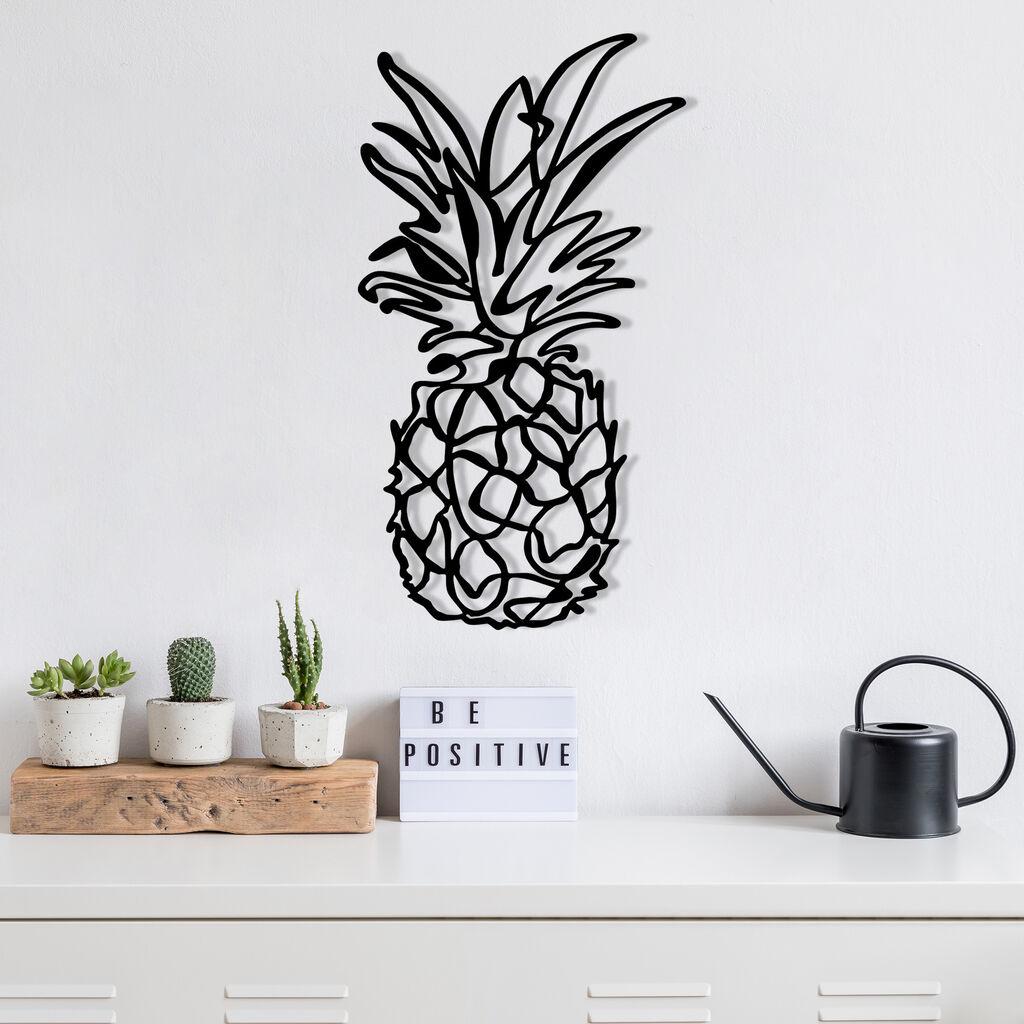 Wallity Zidna dekoracija Ananas-M120, 33x60 cm, 1.2 mm, Crna