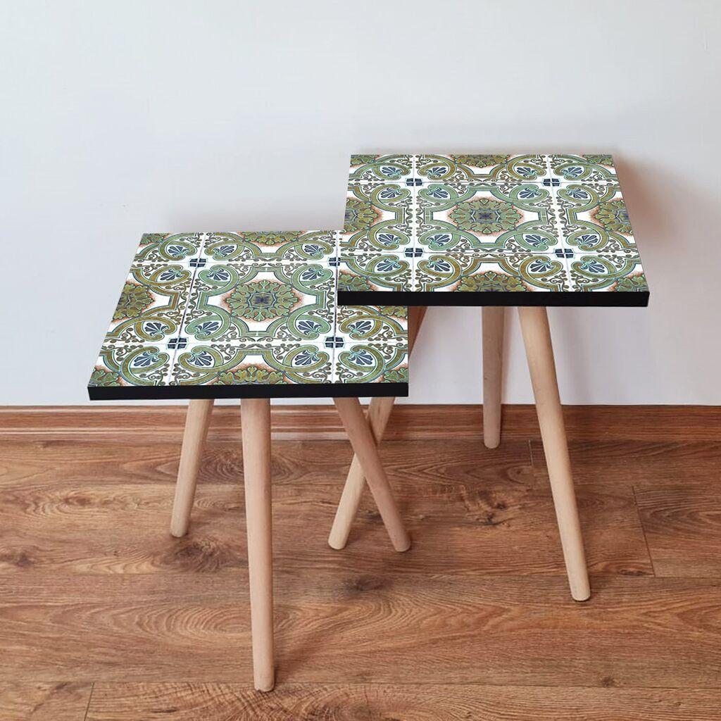 Hanah Home set stolića za kafu 2Shp361, 2 dijela, šareni