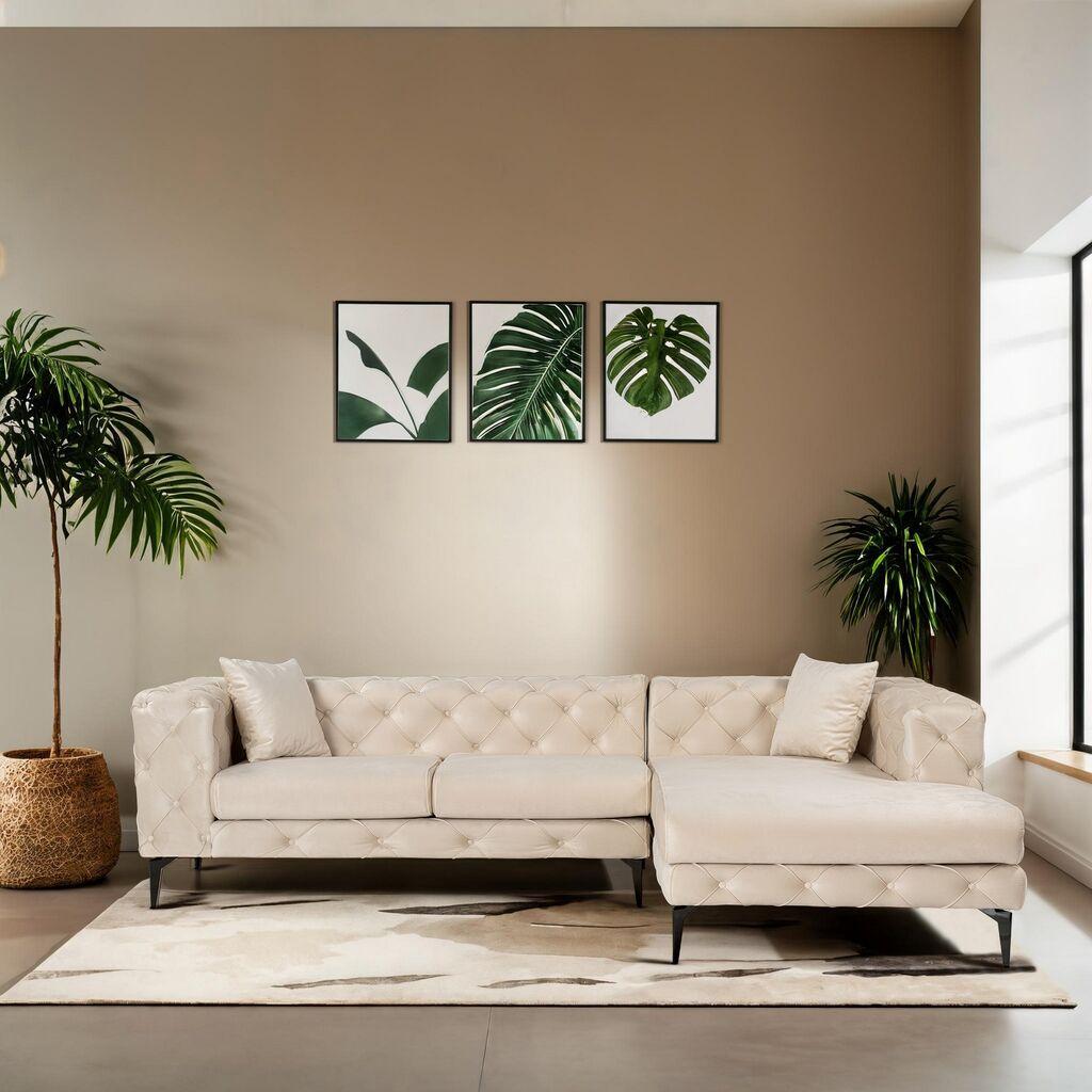 Atelier del Sofa Ugaona sofa Como Eco, 270 cm, bež