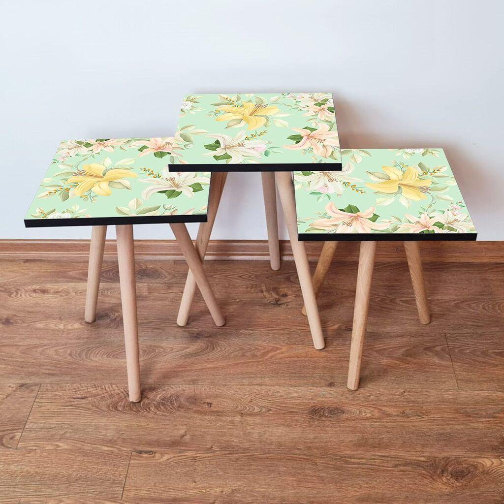 Hanah Home set stolića za kafu 3Shp168, 3 dijela, šareni