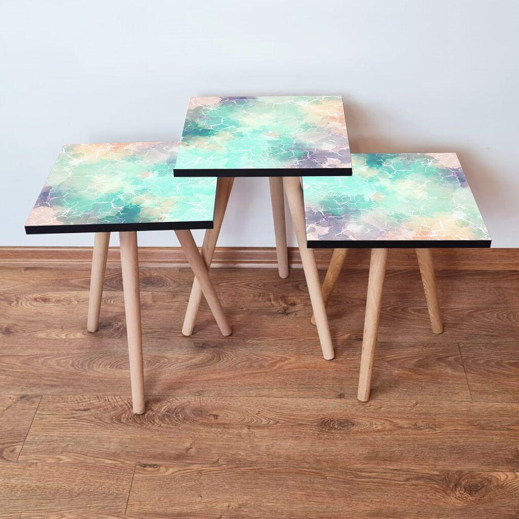 Hanah Home set stolića za kafu 3Shp15, 3 dijela, šareni