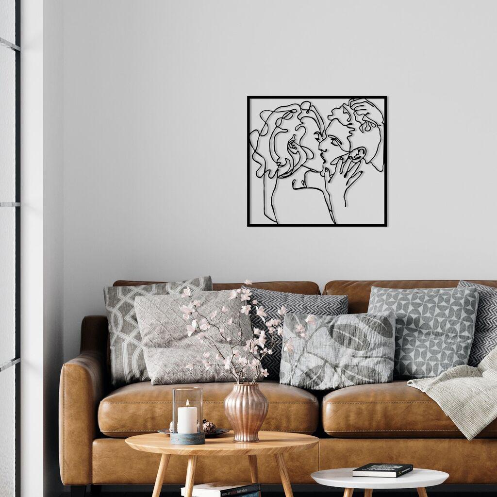 Wallity Zidna dekoracija Kiss Me 1, 64x60cm, Crna