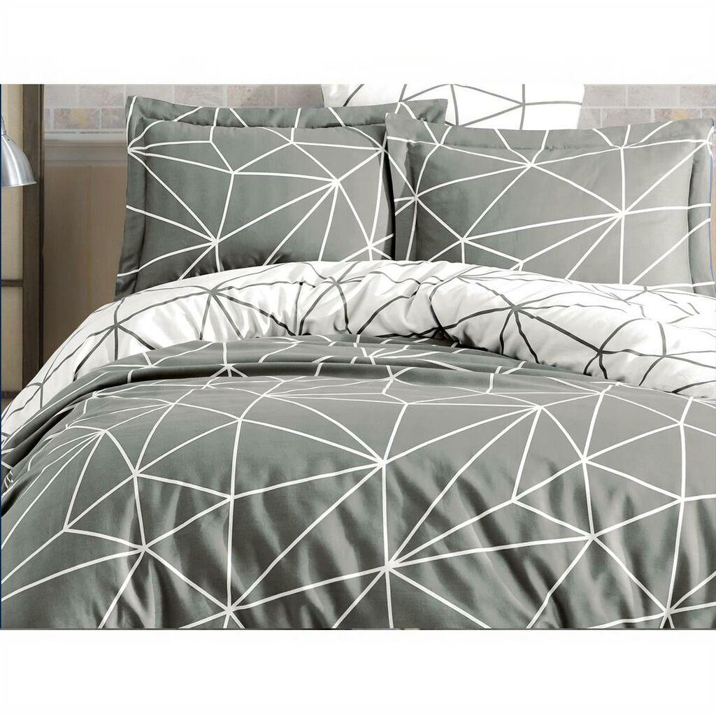 L'essentiel Maison Komplet posteljina Metaverse, 200x220 cm, Siva-Bijela
