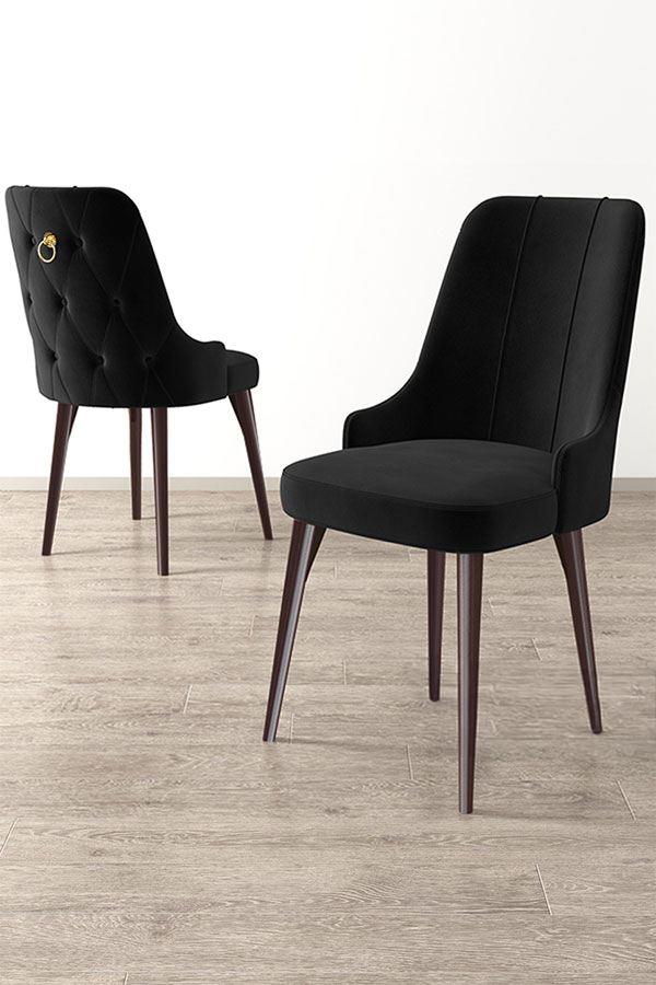 Hanah Home Newa set stolica, 46x94x46 cm, 2 dijela, smeđe-crna