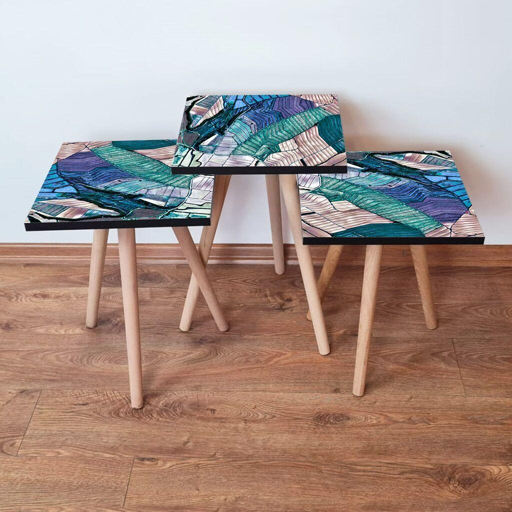 Hanah Home set stolića za kafu 3Shp80, 3 dijela, šareni