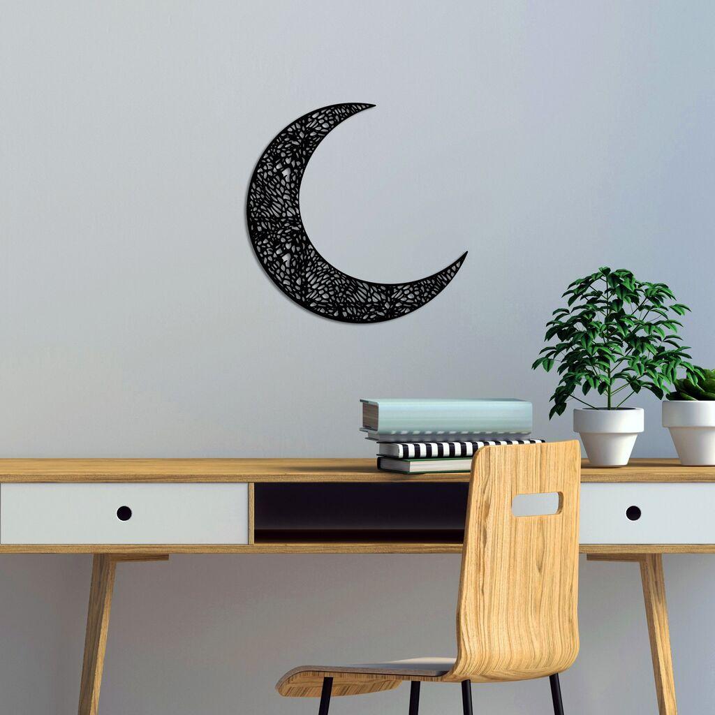 Wallity Zidna dekoracija Crescent 3, 49 x 49 cm,  Crna