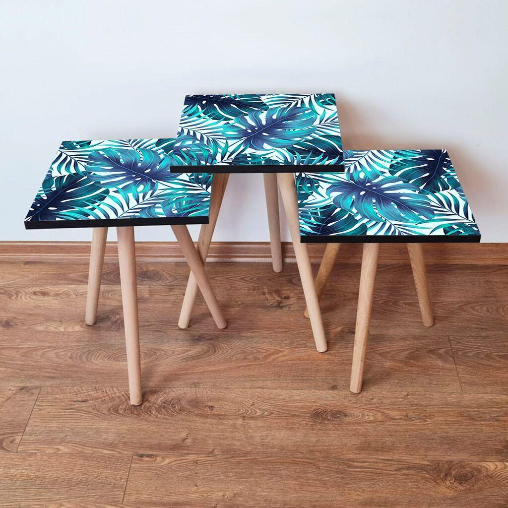 Hanah Home set stolića za kafu 3Shp165, 3 dijela, šareni