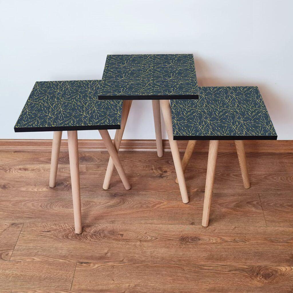 Hanah Home set stolića za kafu 3Shp236, 3 dijela, šareni