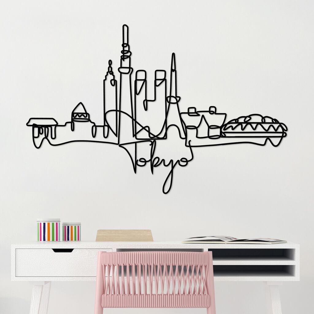 Wallity Zidna dekoracija Tokyo, 120x77x1.5 cm 2 mm, Crna