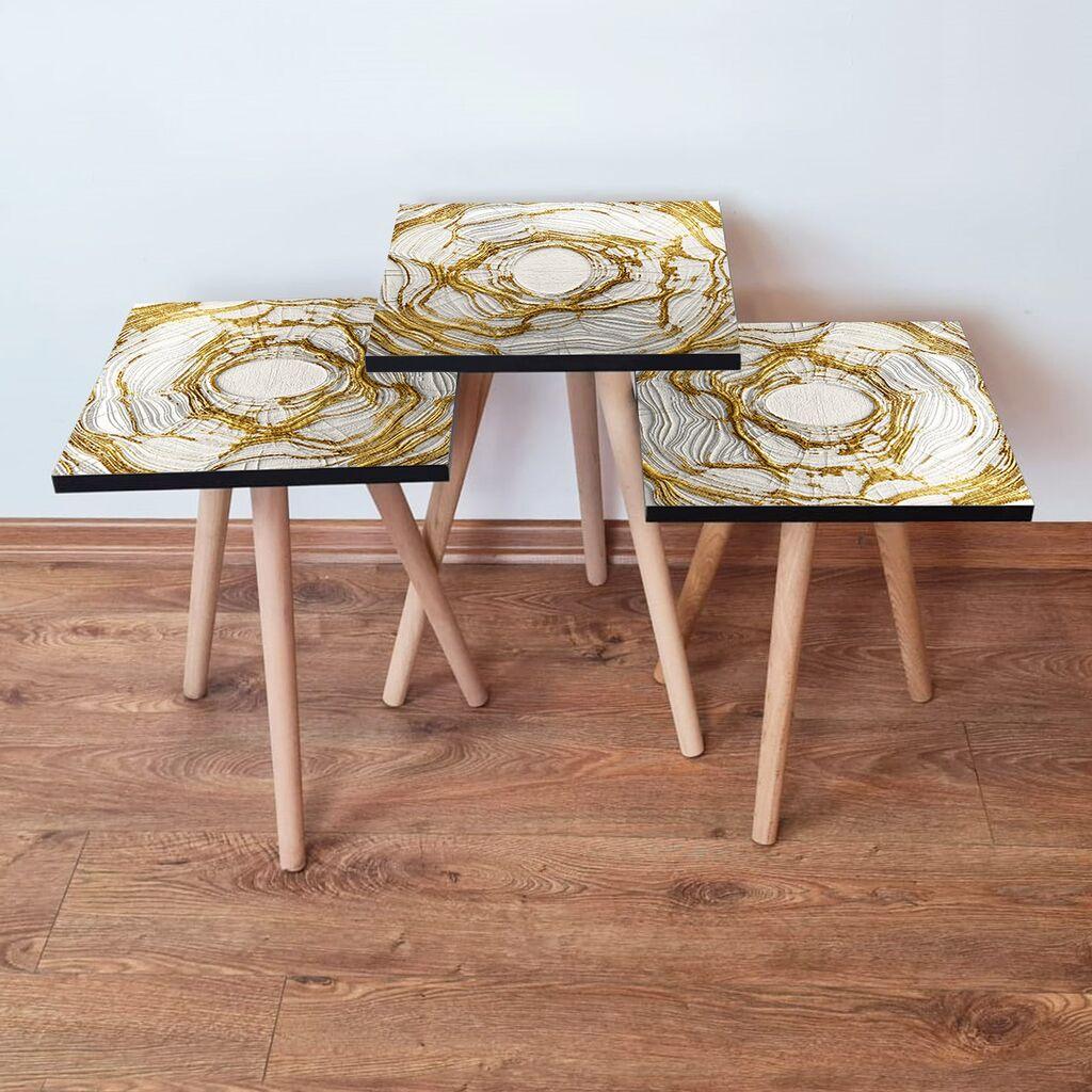 Hanah Home set stolića za kafu 3Shp101, 3 dijela, šareni