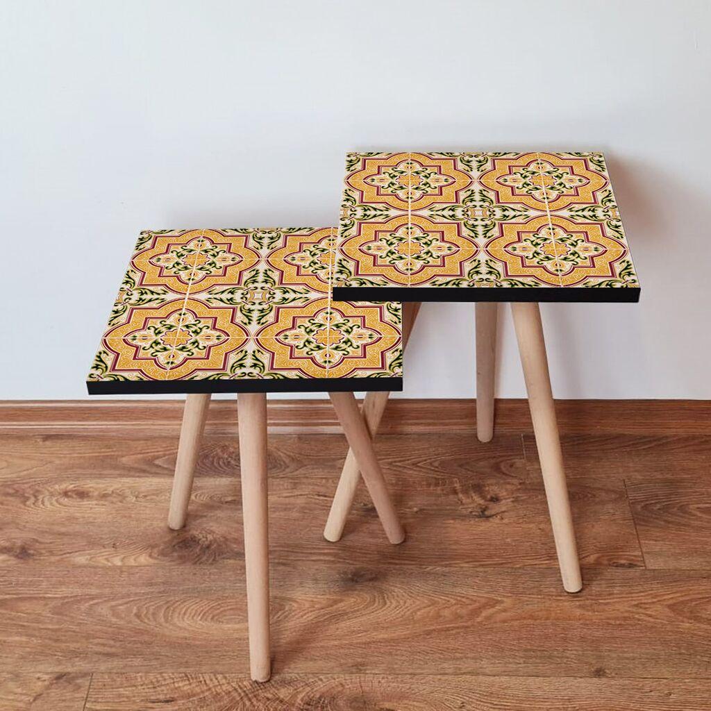 Hanah Home set stolića za kafu 2Shp492, 2 dijela, šareni