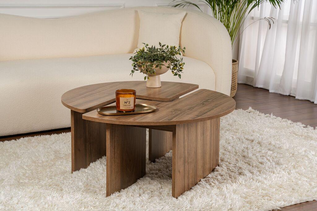 Nordure Klub sto Moira, O90x41cm, Smeđa
