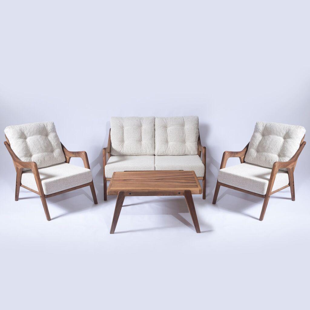 Hanah Home Garden set stol, 2 stolice i 2 sjedišta MYC01, Bijela