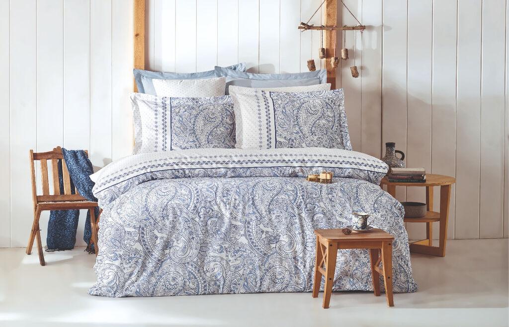 L'essentiel Maison Komplet posteljina Paisley, 200x220 cm, Plava-Bijela