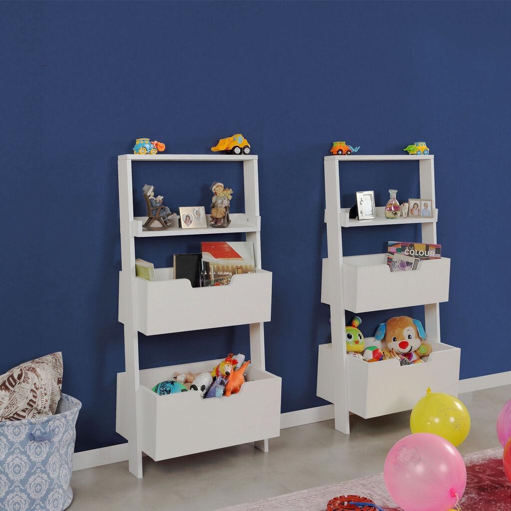 Hanah Home Set polica za knjige Only Double, 2 komada, 59x120x35 cm, Bijela