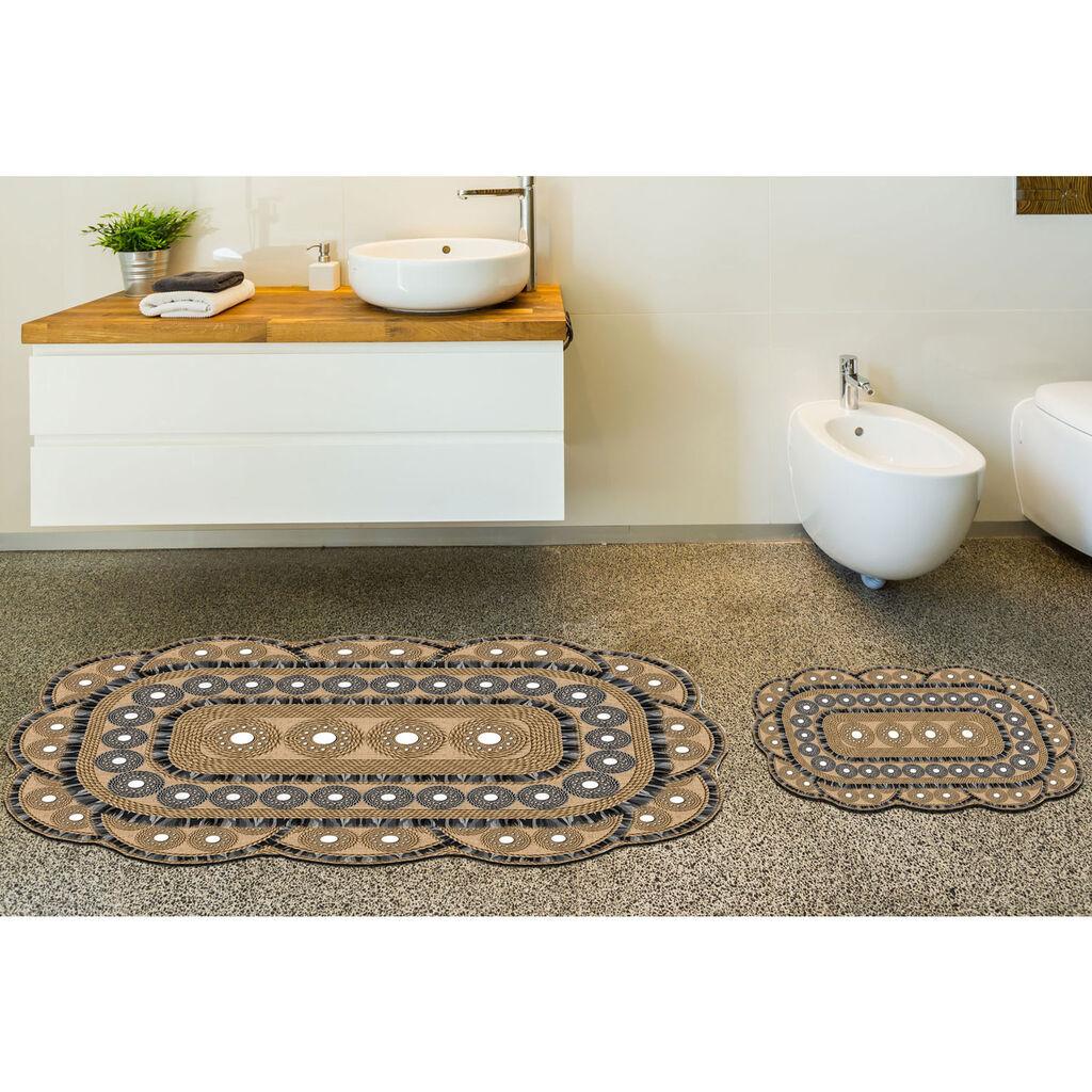 L'essentiel Maison Set od 2 tepiha za kupatilo, smeđe boje