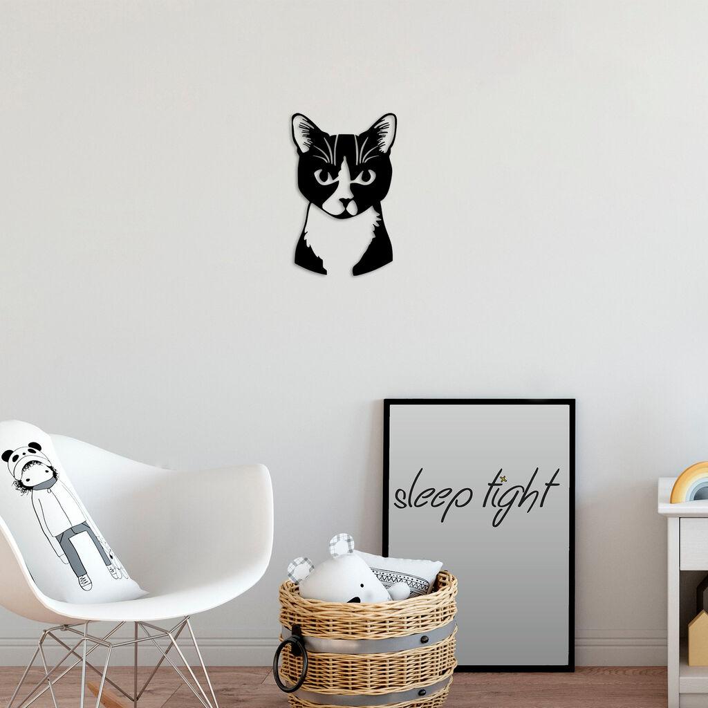 Wallity Zidna dekoracija Cat 10, 39x60 cm, 1.5 mm, Crna