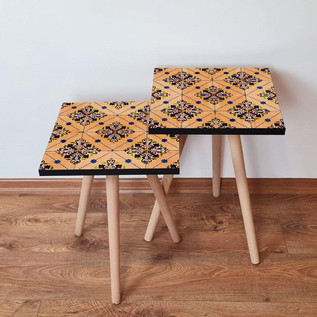 Hanah Home set stolića za kafu 2Shp328, 2 dijela, šareni