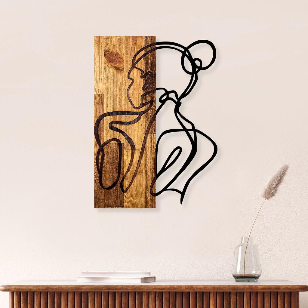 Wallity Zidna dekoracija Woman Body, 35x3x50 cm, Smeđe boje