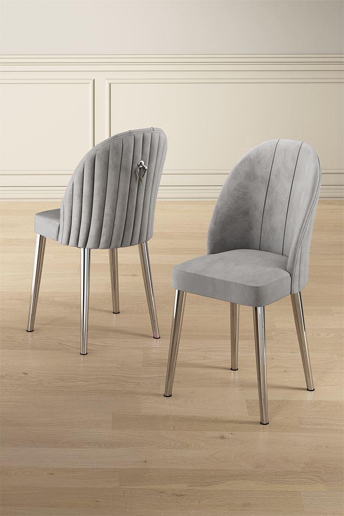 Hanah Home Mara set stolica, 45x91x42 cm, 4 dijela, srebrno-siva boja