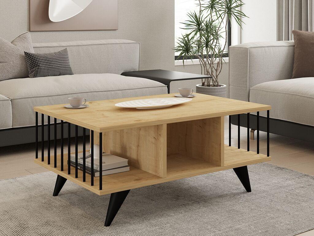 Hanah Home Club sto Bert, 90x40x60 cm, Bež-crni