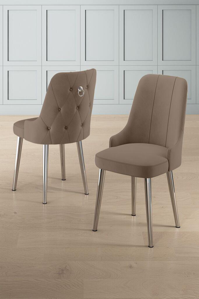 Hanah Home Newa set stolica, 46x94x46 cm, 2 dijela, srebrno-smeđa boja