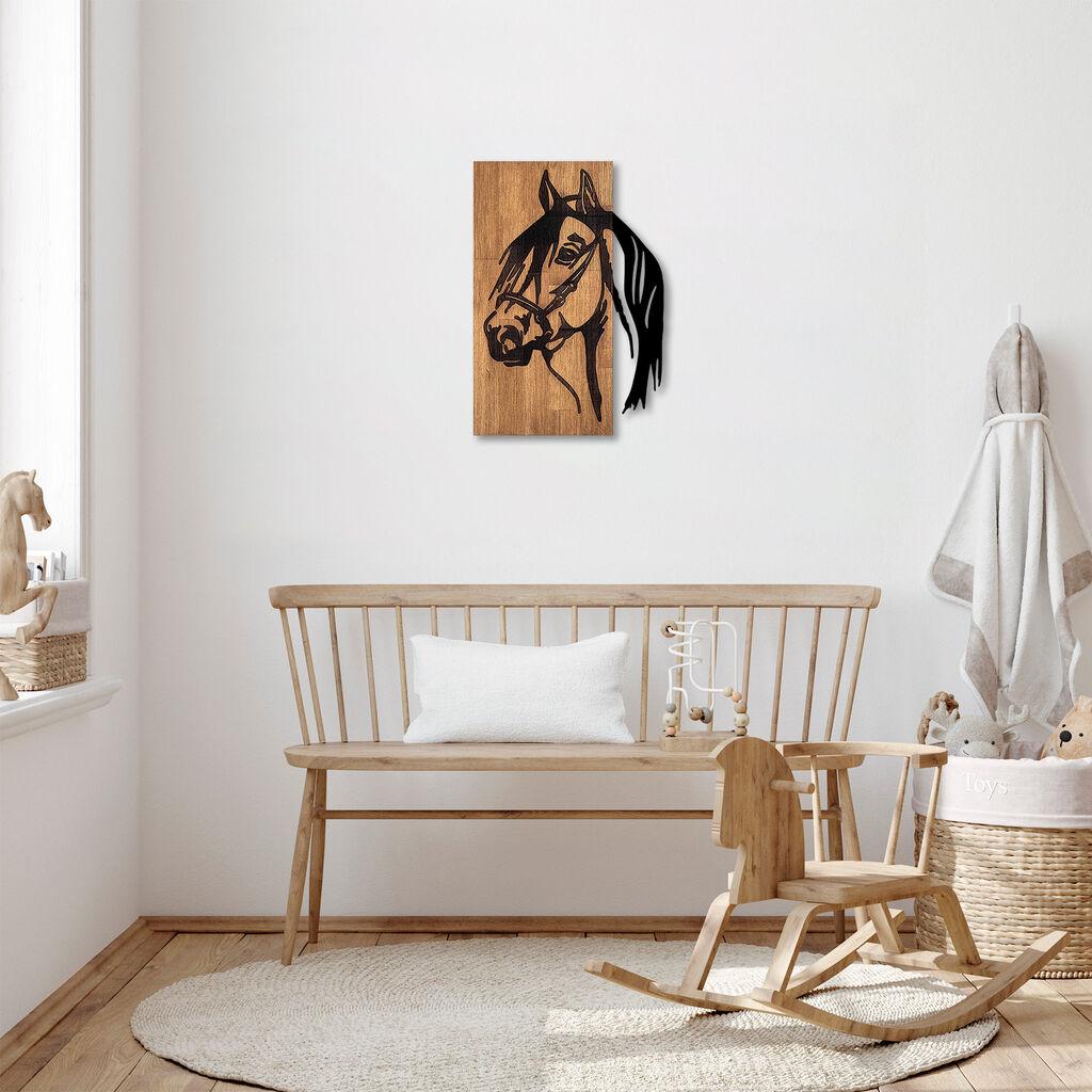 Wallity Zidna dekoracija Horse - 317, 40x3x58 cm, Smeđe boje