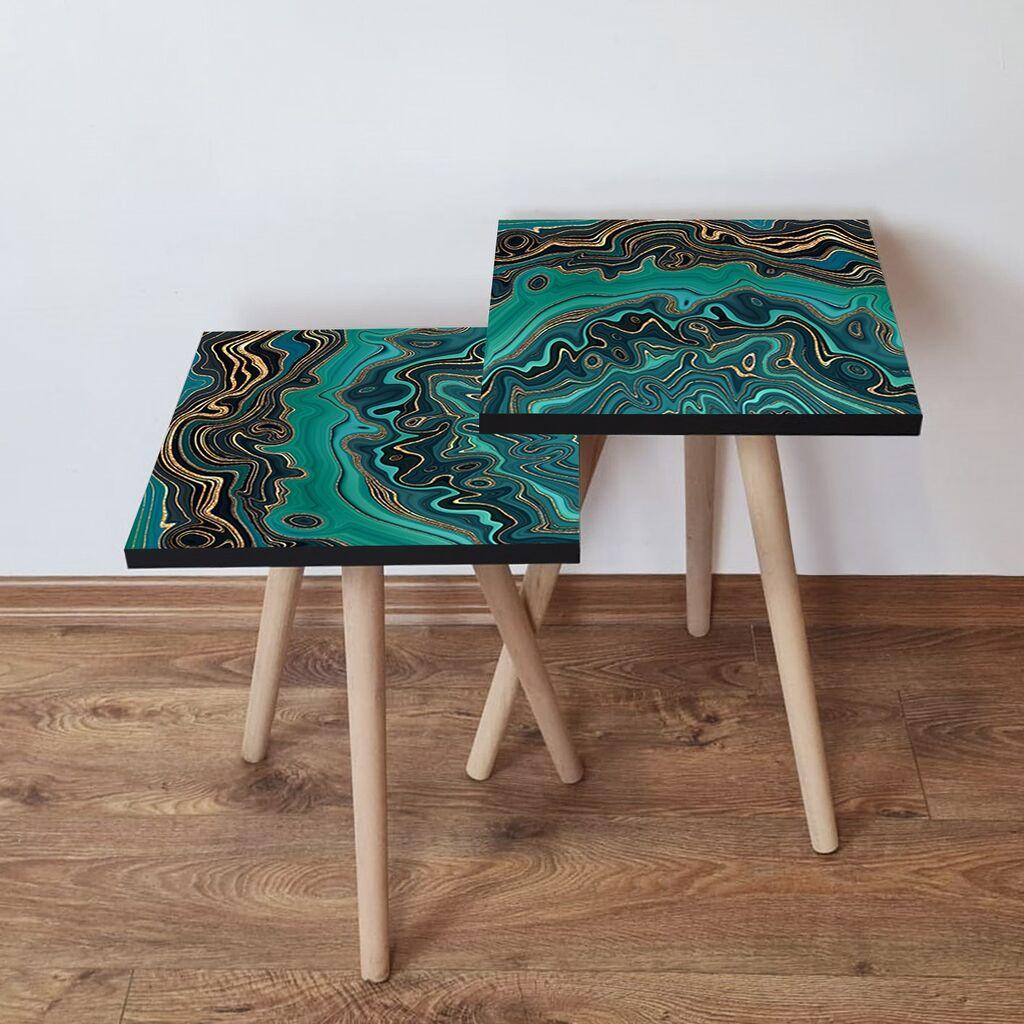 Hanah Home set stolića za kafu 2Shp113, 2 dijela, šareni