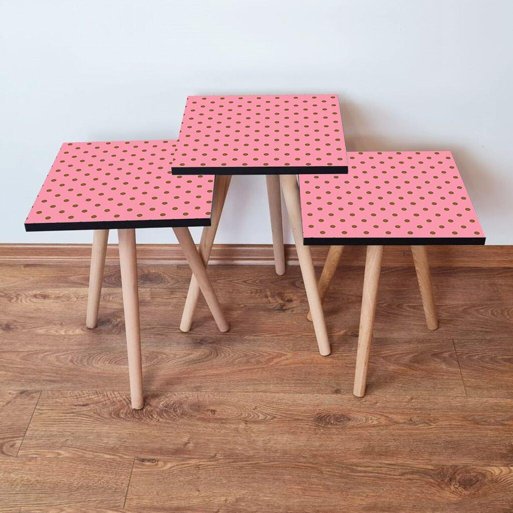 Hanah Home set stolića za kafu 3Shp369, 3 dijela, šareni