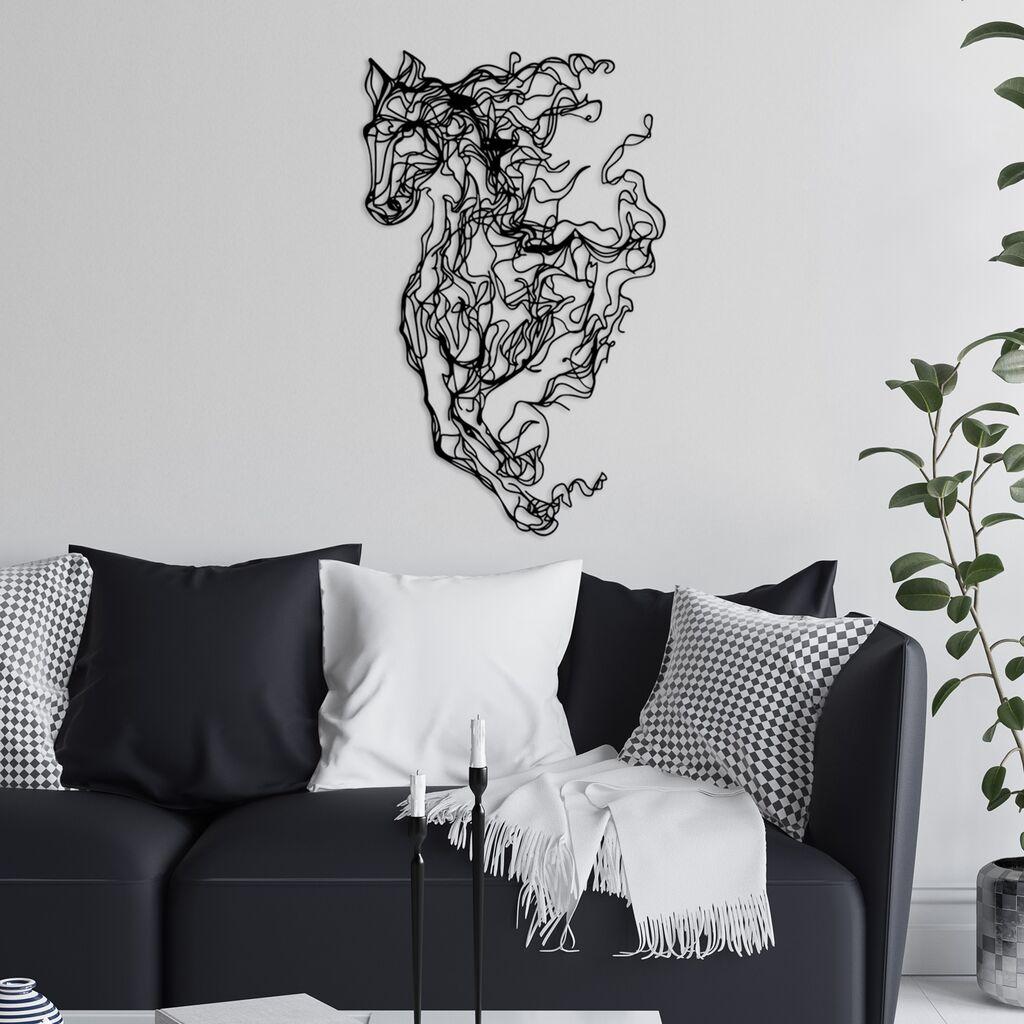Wallity Zidna dekoracija Cavallo-1, 41 x 66 cm,  Crna