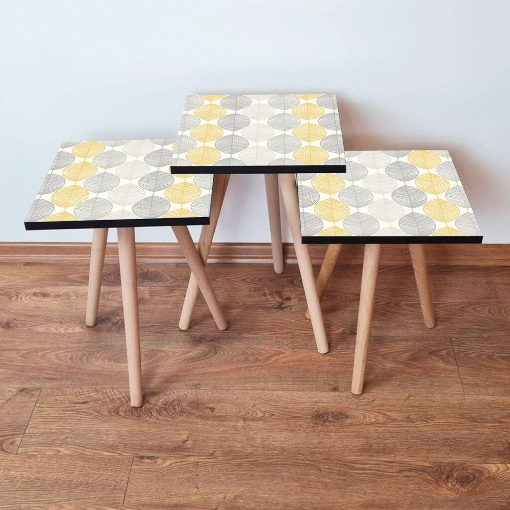 Hanah Home set stolića za kafu 3Shp177, 3 dijela, šareni