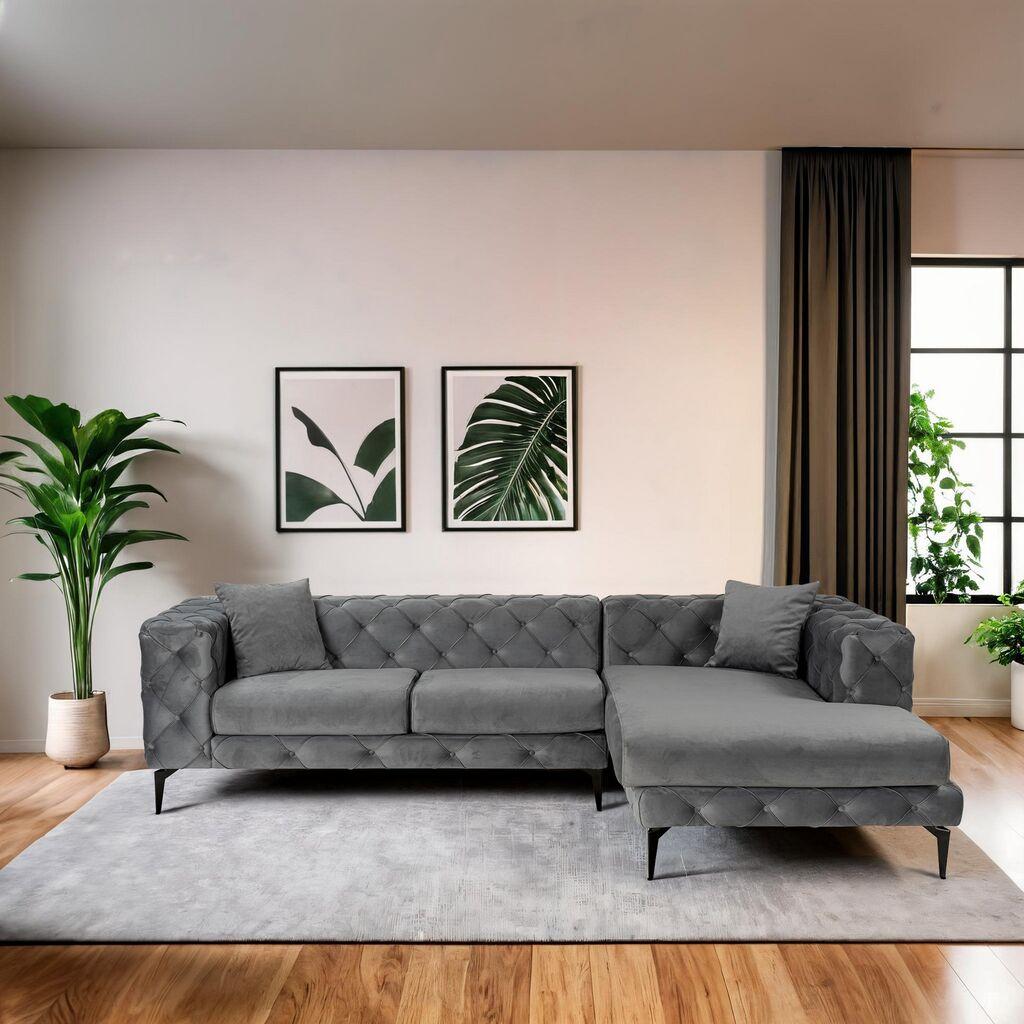 Atelier del Sofa Ugaona garnitura Como Eco, 270 cm, antracit