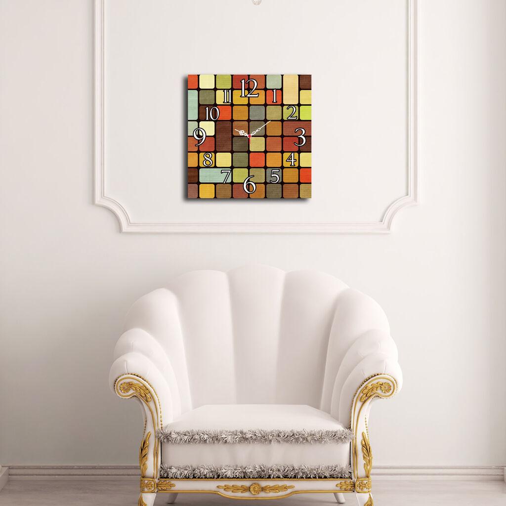 Zidni sat od MDF-a Wallity 40x40cm, šareni