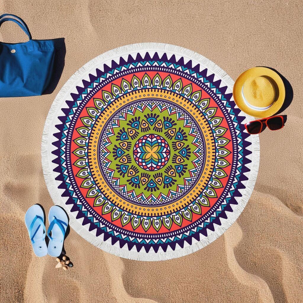 L'essentiel Maison Renkli Mandala ručnik za plažu, 150x150 cm, šareni