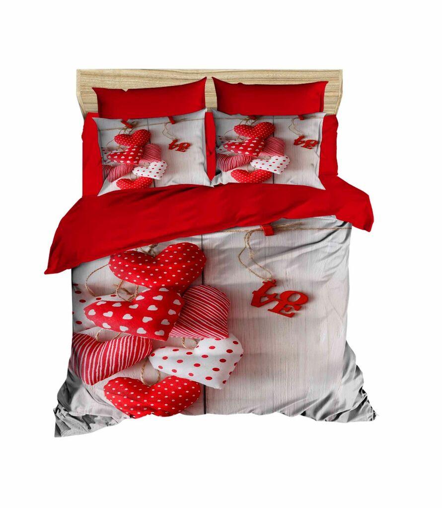 L'essentiel Maison set posteljine 188, 200x220cm, crveno-siva