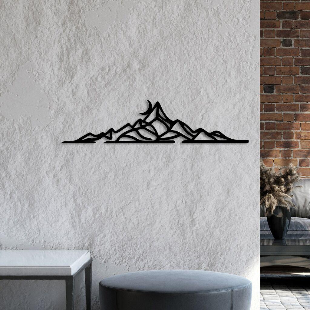 Wallity Zidna dekoracija Landscape 2, 68x16 cm, 1.5 mm, Crna