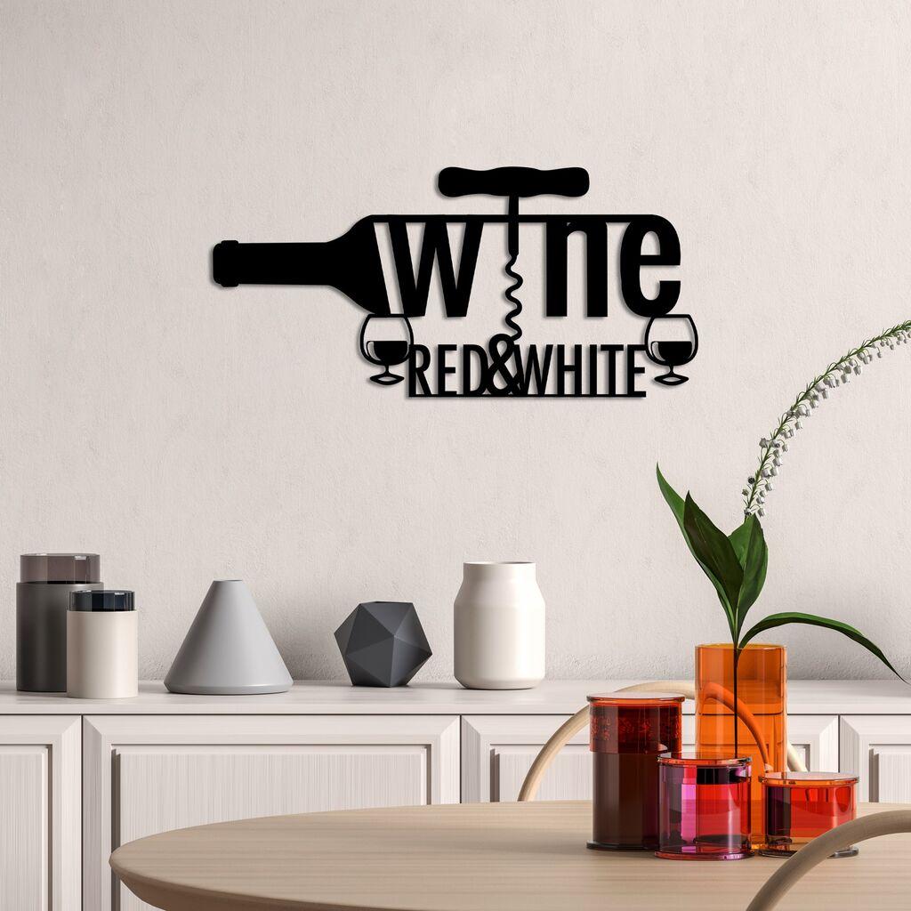 Wallity Zidna dekoracija Red & White, 58x27cm, Crna