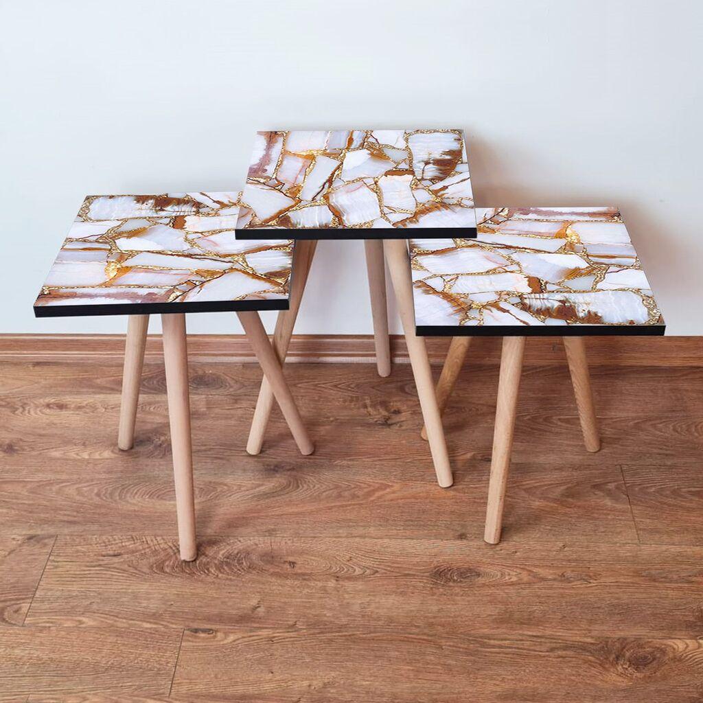 Hanah Home set stolića za kafu 3Shp106, 3 dijela, šareni