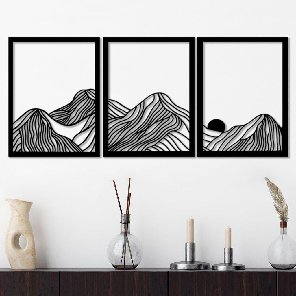 Wallity Zidna dekoracija Colline-1, 38 x 49 cm,  Crna