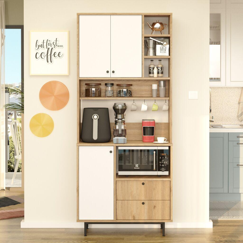 Hanah Home Multifunkcionalna komoda RE6-SW, 88 x 205 x 35,5 cm, Hrast