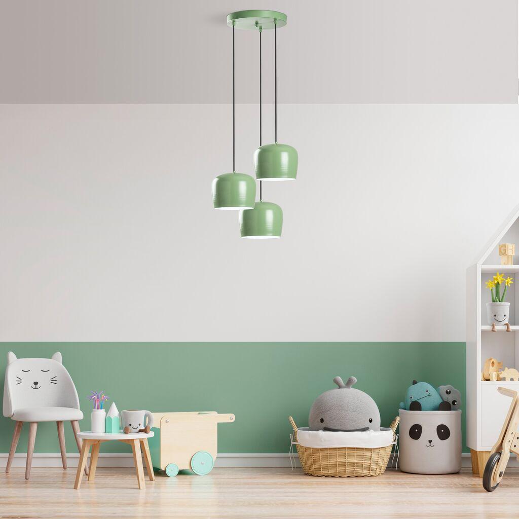 Opviq Luster Yozgat-N-1413, 45-114cm, 45 cm, 3xE27, Zelena