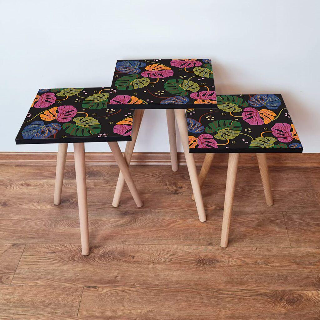 Hanah Home set stolića za kafu 3Shp141, 3 dijela, šareni