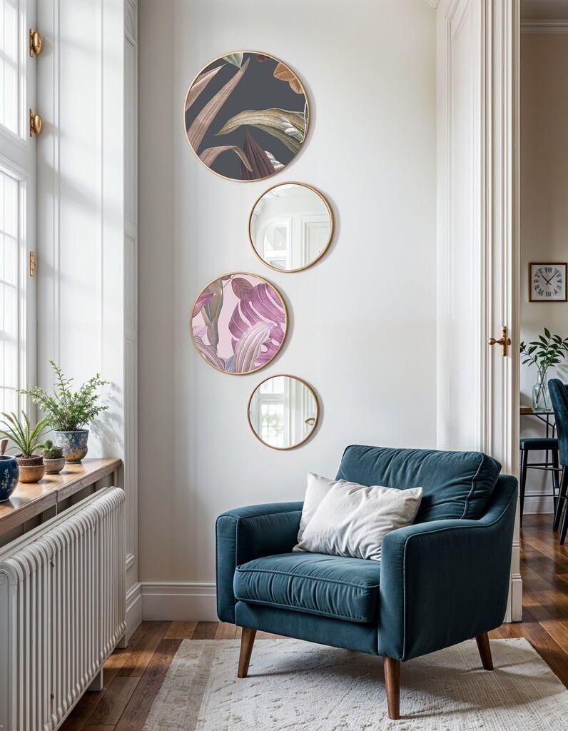 Wallity Uramljena slika Roundmirrorset-0002, 4 dela