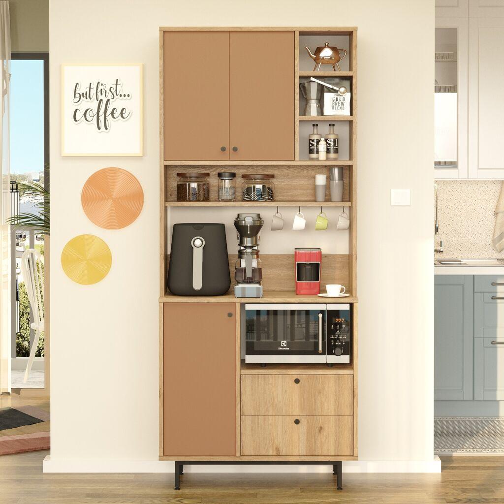 Hanah Home Komoda RE6-SK, 88x205x35,5 cm, Smeđa
