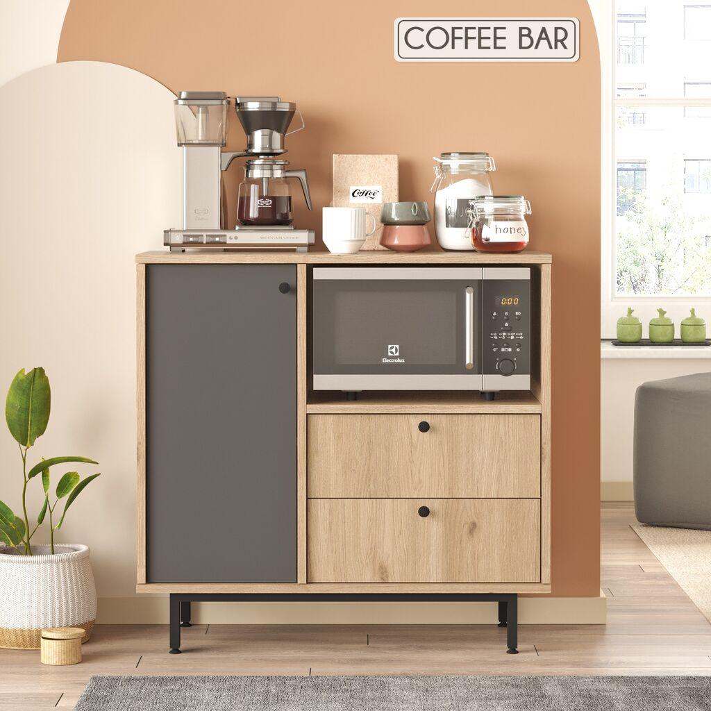 Hanah Home Višenamjenska komoda RE1-SA, 88 x 85 x 35,5 cm, Hrast