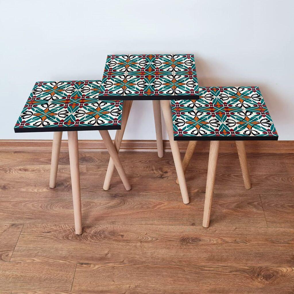 Hanah Home set stolića za kafu 3Shp28, 3 dijela, šareni